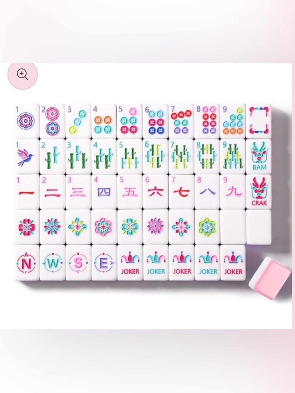 New in Box Virora Mahjong Tiles and Accessories Pink Rosanelle 🌹